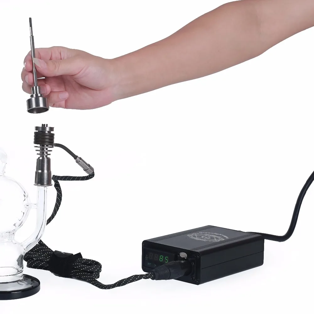 

Portable Bag Mini Enail Coil Dab Rigs Temperature Controller Box With Titanium Domeless Coil Heater for Wax Oil Vape Vaporizer C