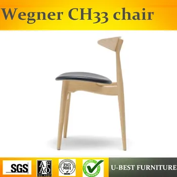 

Free shipping U-BEST Nordic Wood frame restaurant bistro replica chairs CH33 chair,Replica Dining Chair with upholstered seat