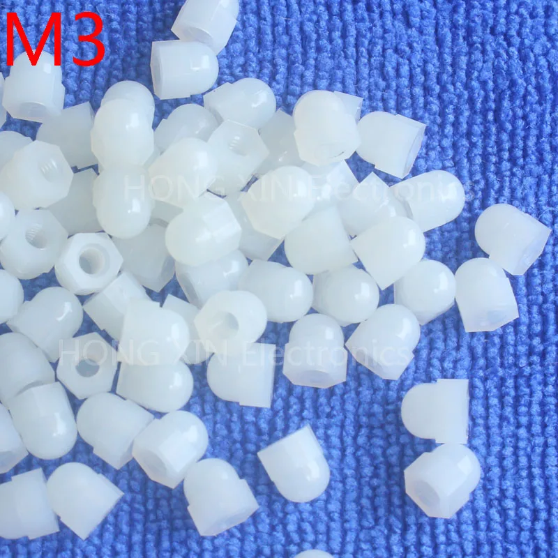 

M3 1 pcs white Nylon acorn nuts /3mm Protection Dome Head hex Cover Nuts/Plastic hexagon Cap Nut brand new high-quality