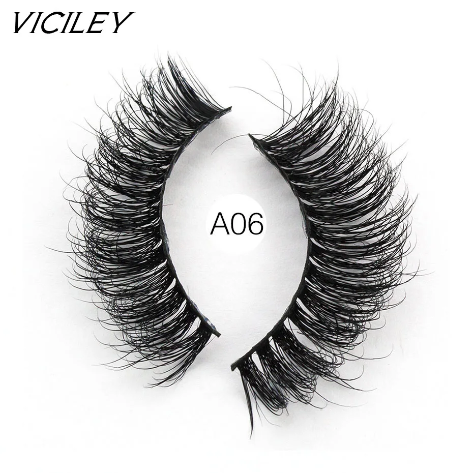 

A06 - 1 pair High Quality 100% Mink Hair Handmade 3D False Eyelashes Popular and Natural for Beauty Makeup