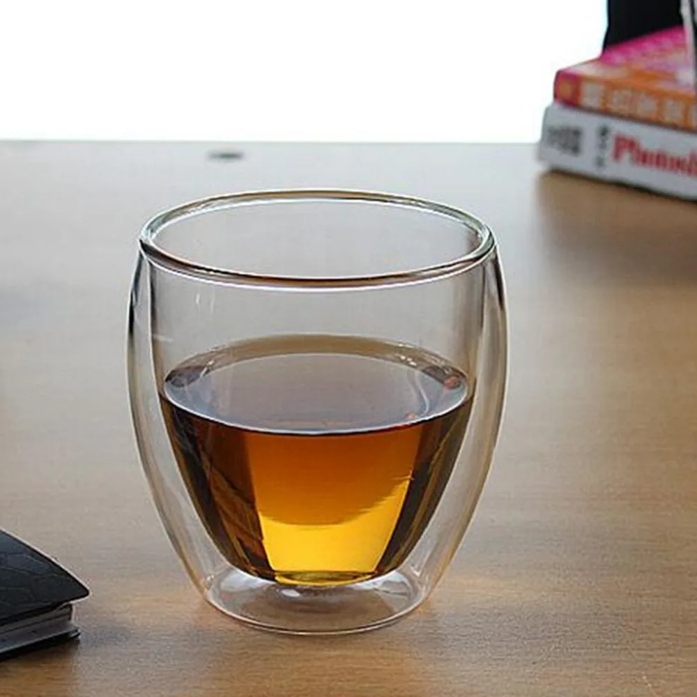 250 мл, прозрачная термостойкая стеклянная чашка с двойными стенками, чашка для чая, кофе, ручная работа, изолированная прозрачная стеклянная чашка в форме яйца, стеклянная чашка для воды