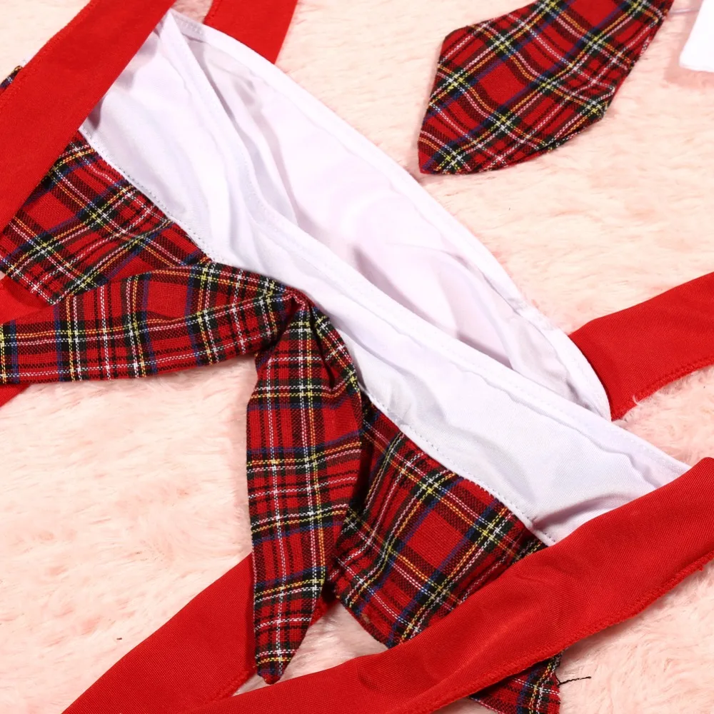 Сексуальное женское белье, горячая эротическая Женская галстук+ английская клетчатая юбка, косплей, сексуальная школьная форма для косплея, эротическое сексуальное белье-Пижама