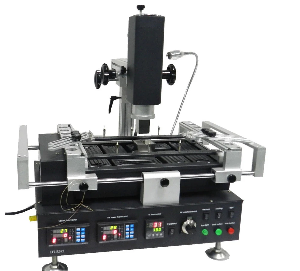 

Free shipping 220V Hot Air & Infrared Preheating BGA Rework Station Honton HT-R392 with Movable PCB Holder Upgrade from HT-R390