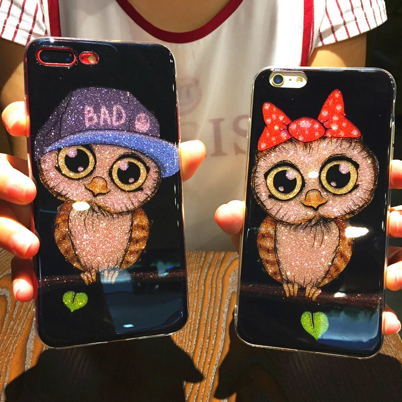 

For iPhone 7 8plus Shiny Hybrid Flash Powder Elegant Lady Woman Girl Bag TPU PC Back Case For iPhone 6S 6plus Phone Cover