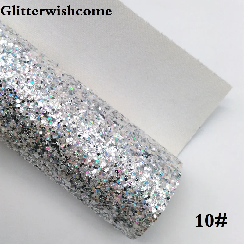 Glitterwishcome 21X29 см A4 размер винил для бантов, кристалл массивный блеск кожа ткань винил для бантов, GM099A - Цвет: 10