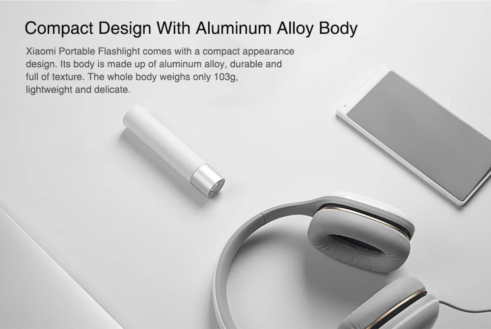 Xiaomi 240LM Stepless Dimming 11 Modes 3350mAh USB Rechargeable Mobile Power Mini LED Flashlight
