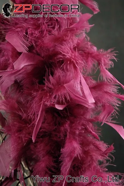 8  80 Gram Fluffy deyd fuchsia  Turkey Chandelle Feather Boa for Decoration (30)