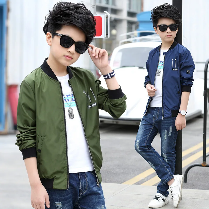 Boys Coat 2017 Spring New Polyester Faux Leather Casual Fashion Letter Children Spring Teenage