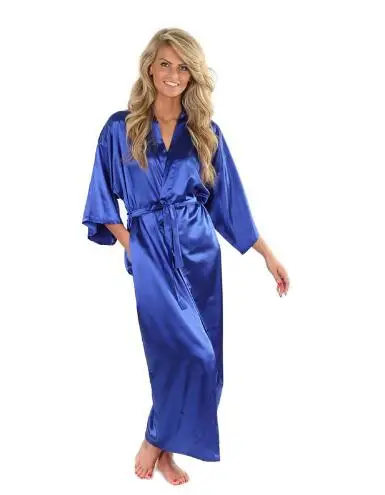 Bride Robes Silk Satin Long For Wedding Bridesmaid Women