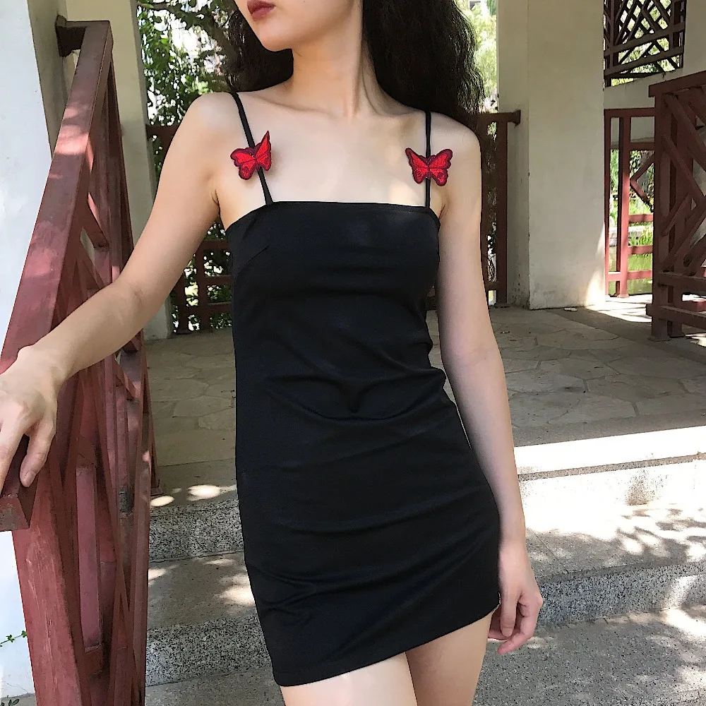 6 цветов женское винтажное черное платье с открытыми плечами и бабочкой летнее облегающее платье-футляр на бретельках сексуальное платье с открытыми плечами Vestidos