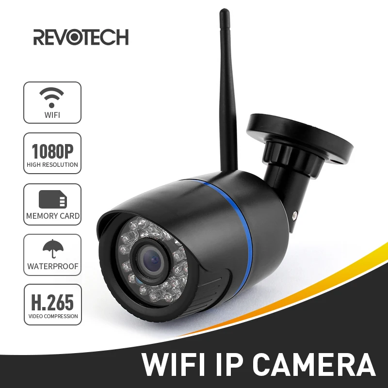 H.265 WI-FI 1920x1080 P 2.0MP Водонепроницаемый IP Камера 24LED Ночное Видение безопасности массивная пуля, открытая камера с системой скрытого наблюдения