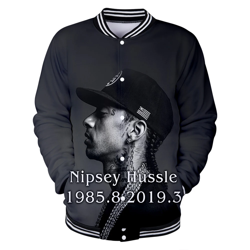 Мужские куртки и пальто Nipsey Hussle Harajuku 3d бейсбольные куртки для колледжа хип-хоп повседневная одежда мужская бейсбольная Толстовка на заказ