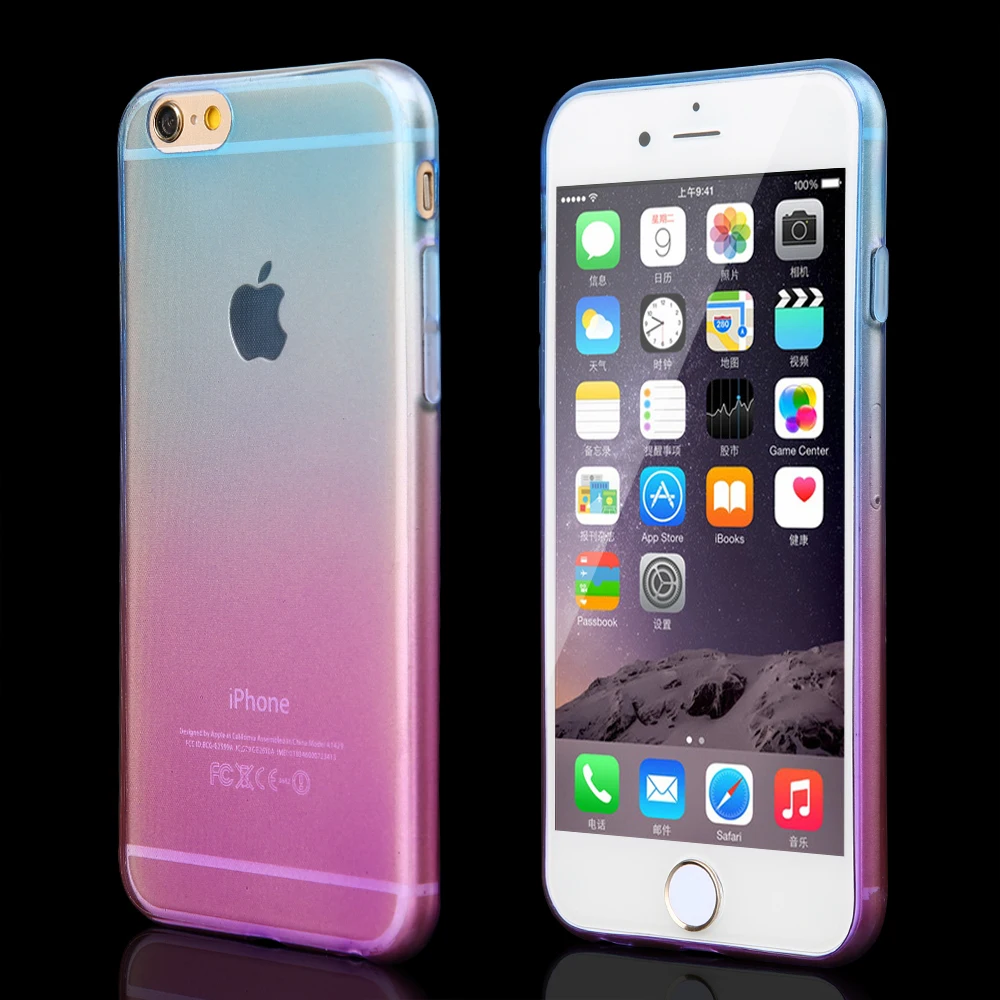 Promotions ! Phone Cases for Apple iPhone 5 5s Case Transparent Gradient Color Design TPU Silicon Phone Covers Shell Top Quality
