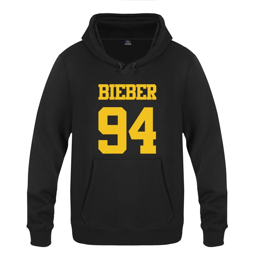 Justin Bieber 94 Rock Hip Hop Music Hoodies Men 2018 Men's Pullover Fleece Hooded Sweatshirts
