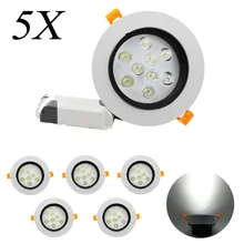5x светодиодный Spotlight 9 Вт AC 85-265 В удара 6565 лампы светодиодный лампы потолок встраиваемый светильник белый/ теплые лампада светодиодный с светодиодный Drive