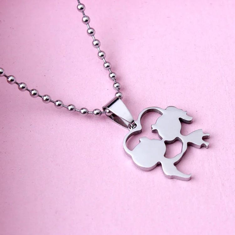 

2015 New Products Stainless Steel The Love Necklace For Her Love Knot Necklace Nice Design Pendant With Chain