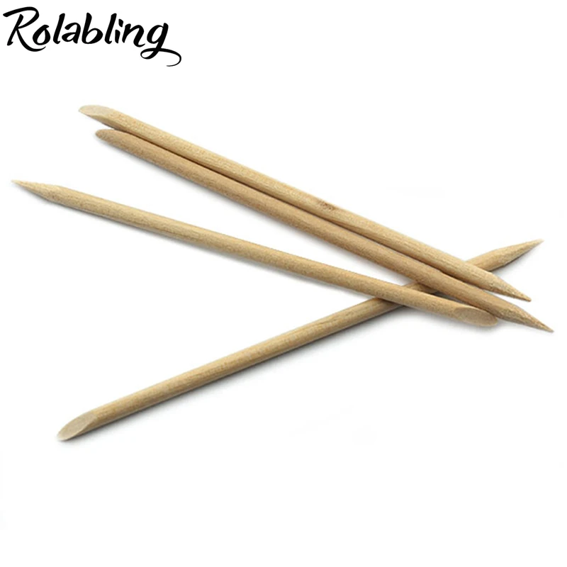 

Hotsale 5pcs/Lot High Quality Professional Cuticle Pusher Remover Manicure Care Orange Wood Stick Nail Art Design Nail Tool