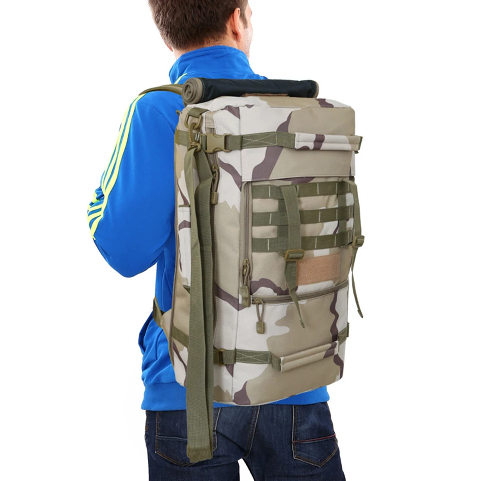 Bolsas de Acampamento Viagem dos Homens Quente Qualidade Superior Nova Militar Tático Mochila Montanhismo Bolsa Caminhadas 50l Mod. 1261637 37 Cheap Mochilas escal.