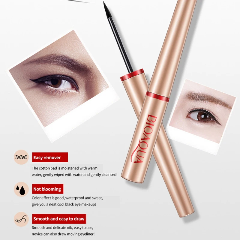 

BIOAOUA Crystal Black Waterproof Eyeliner Liquid Makeup Beauty Cosmetic Long Lasting Eyeliner Pencil Makeup Tools For Eye