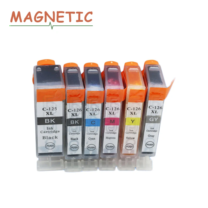 6 шт. для Canon PGI125 CLI126 чернильный картридж принтера принтерам PIXMA IP4810 IP4910 IX6510 MG5210 MG5310