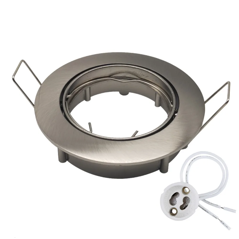 Круглый основание потолочной лампы песчаный никель крепление светильника регулируемый угол с диаметром 50 мм GU10 MR16 лампы для потолка освещения