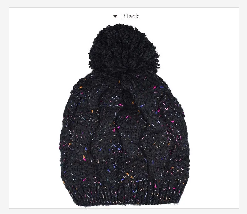 2015 New Autumn and Winter Thick Warm Solid Knit Women Hat Female Cap with lint (25)