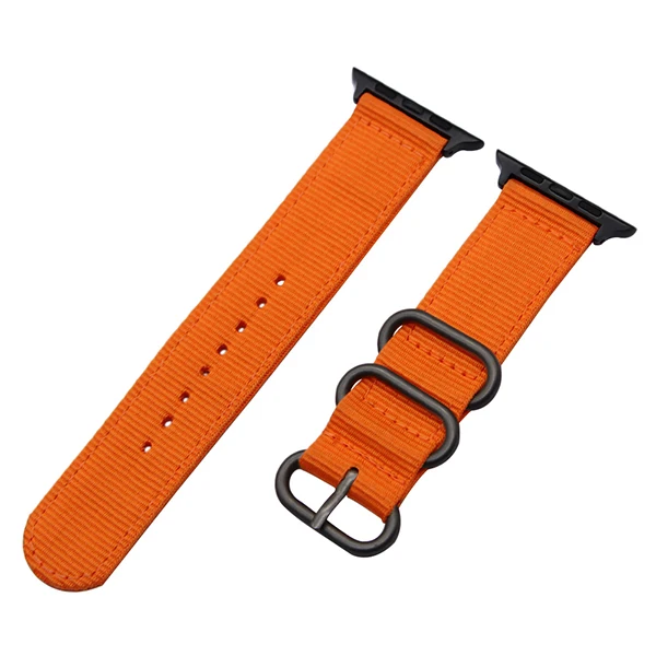 Orange B Холщовый нейлоновый ремешок для часов iWatch Apple Watch 5 4 3 2 1 44 мм 42 мм 40 мм 38 мм спортивный ремешок стальная застежка ремешок наручный ремень браслет - Цвет ремешка: Orange B
