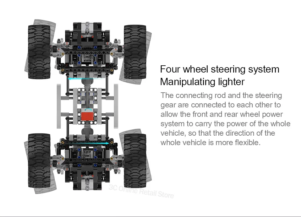 Original Xiaomi Intelligent Four-wheel Drive Off-road Vehicle Building Blocks 3D Drawings DIY Graphic Programming Building Kits (6)