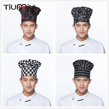 

Hot 10 Colors High Quality Wholesale Chili Forks Ice Cream Prints Chef Waiter Hats Restaurant Chef Cooking Workwear Mushroom Cap