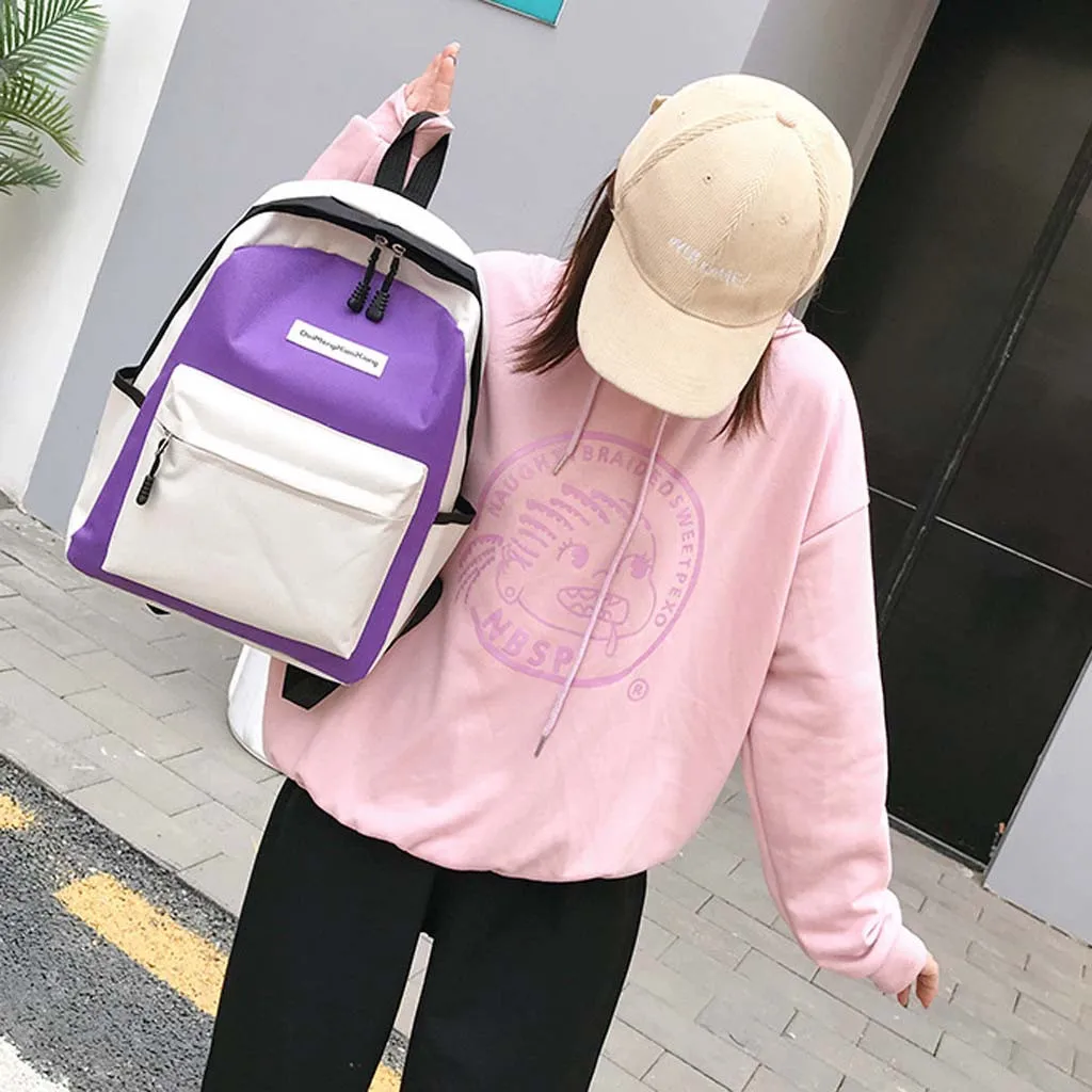 Women New Canvas Backpack Fashion Student Backpack Casual Travel Bag Double Backpack Female Mochila Bagpack