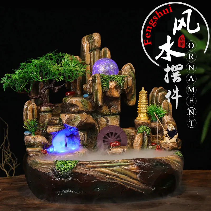 

Updated Safe Packing Water Fountain No. 1712 Feng Shui Craft Indoor Air Humidifier Desktop Home Christmas Decoration