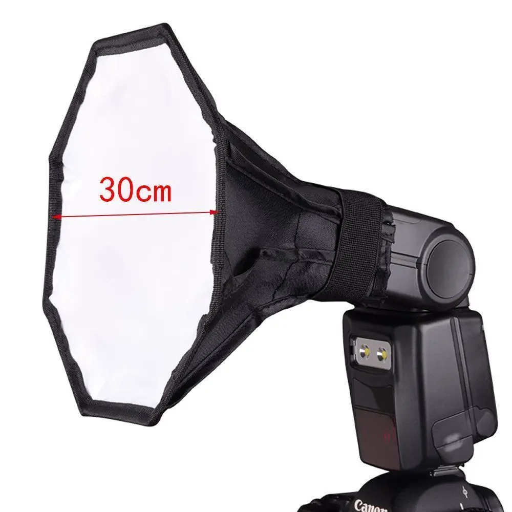 Octagon-Flash-Diffuser-30cm-12-inch-8-Square-Mini-Softbox-for-Canon-Nikon-YongNuo-Speedlite-Photo