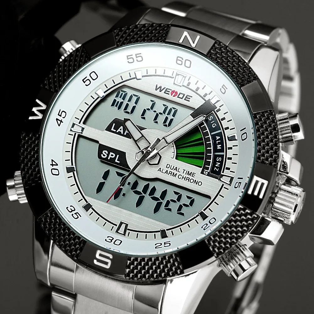Топ люксовый бренд WEIDE мужские модные спортивные часы мужские кварцевые светодиодный часы мужские армейские военные наручные часы Relogio Masculino