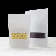 18*26 см белый встать сумка для упаковки пищевых продуктов 300 шт./лот пользовательские одной стороне логотип пользовательские белый бумажный мешок с застежкой-молнией