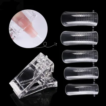 

1Set Plastic Nail Tips Clip & Finger Extension Quick Building Mold For Poly Gel UV LED Nail Art Builder Manicure Tools