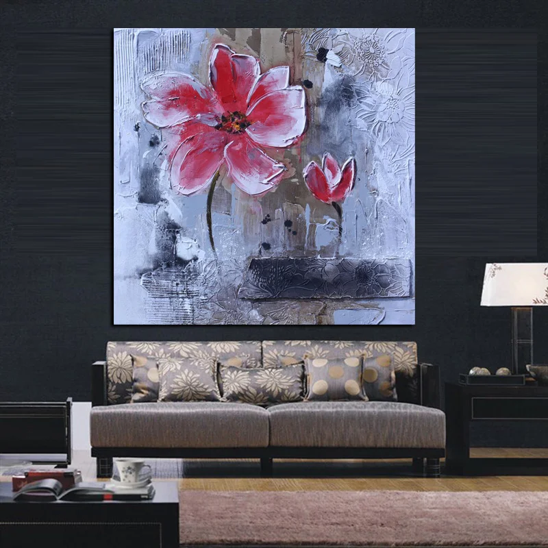 

Print Modern Red Poppies Abstract Oil Painting on Canvas Modern Pop Art Poster Wall Picture For Living Room Sofa Cuadros Decor