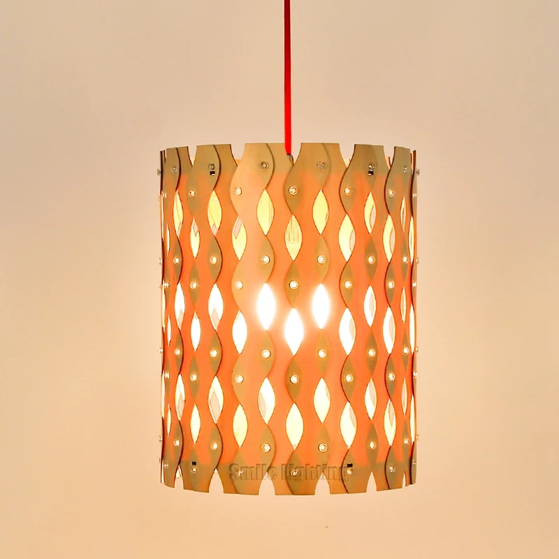 

Solid Wood Moire Pandant Lights Creative Pendant Lamp Modern Art Wooden Moire Chandelier