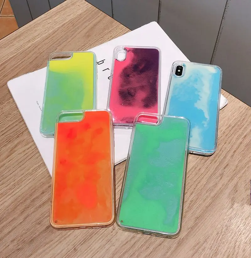 

Luminous Noctilucent Quicksand cover for iPhone 6 6s 7 8 plus case x xr phone case for iphone XS MAX cases for iphone XR cases