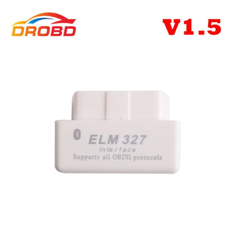 [10 шт./лот] наименьшее всему миру читателя кодер V1.5 супер мини ELM327 Bluetooth OBD II белый цвет бесплатная доставка