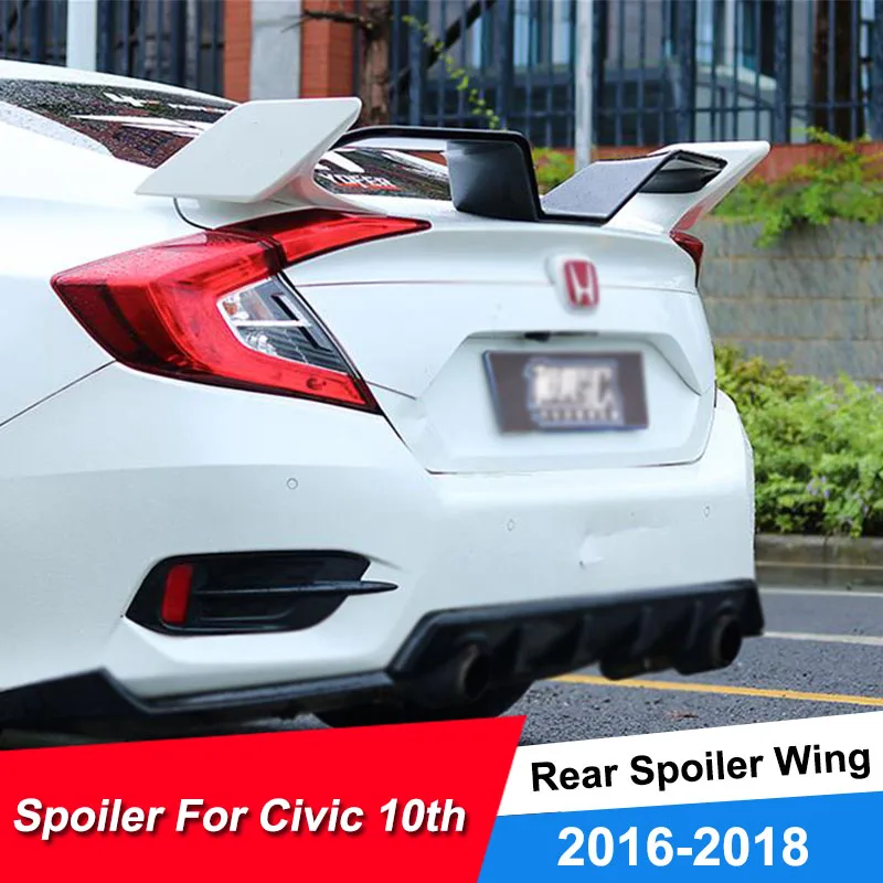 Для Honda Civic заднее крыло автомобильный спойлер 17 18 Yofer спортивного гоночного автомобиля Спойлер для гражданских 10th Материал FRP Неокрашенный Цвет