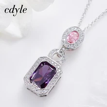 Cdyle cristales de Swarovski mujer colgantes y collares púrpura elegante GreenFashion joyería femenina regalo nuevo collar hermoso