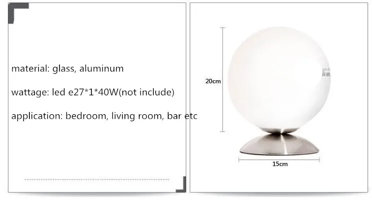 Современный Bried модный молочно-белый стеклянный шар Led E27 Настольный светильник для спальни прикроватная Гостиная Бар AC 80-265 в 1301