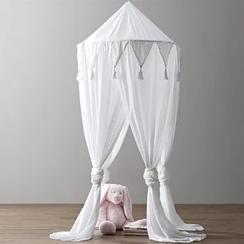 

3 Colors Hanging Kids Baby Bedding Dome Bed BreathableChiffon Mosquito Net Bedcover Curtain For Kids Reading Playing Home decora