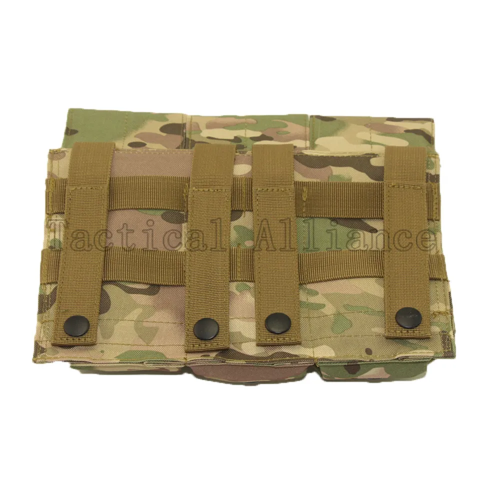 Airsoft Molle Тактический военный Molle Зажим для ремня тройной M4 AR 5,56. 223 Mag подсумок сумка охотничий пистолет 3 сумки