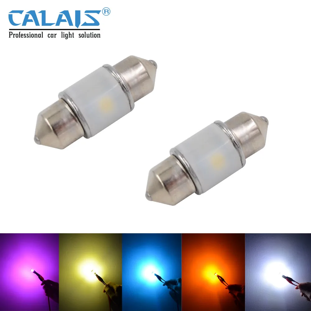 

LED 28MM Festoon Double Tip Dome Reading Light Interior Samsung Chip Lamp 8W CANBUS 12V 24V 150LM 5 Colors Calais bulbs