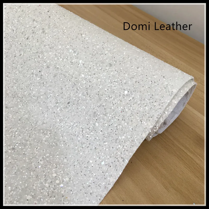 (DM2001) Grade 3 Silver White Chunky Glitter Wallpaper Glitter Fabric