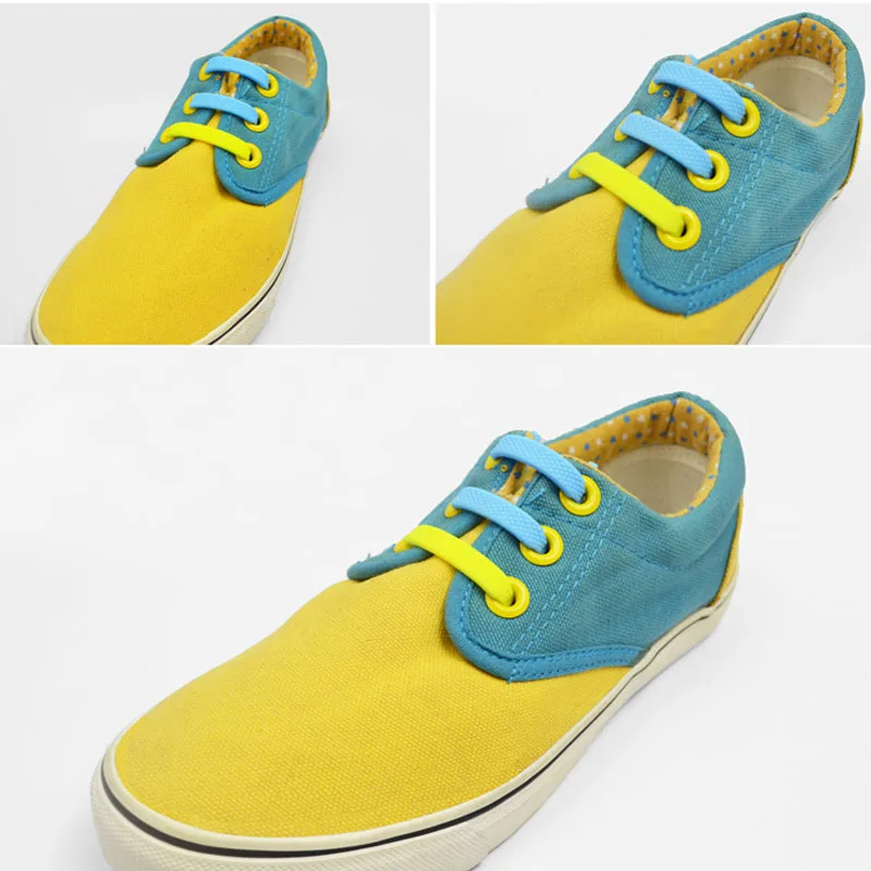 N 50 Sets 800 Roots New Fashion Unisex Adults Kids Shoelaces No Tie Elastic Shoes Lace Creative Silicone Laces Solid Color Suit