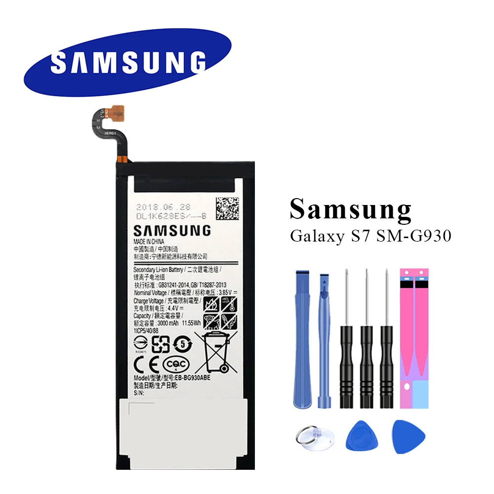 100% Оригинальная Аккумуляторная батарея для Samsung GALAXY S7 EB BG930ABE G930F G930A G930L G9308 G930V SM G9300