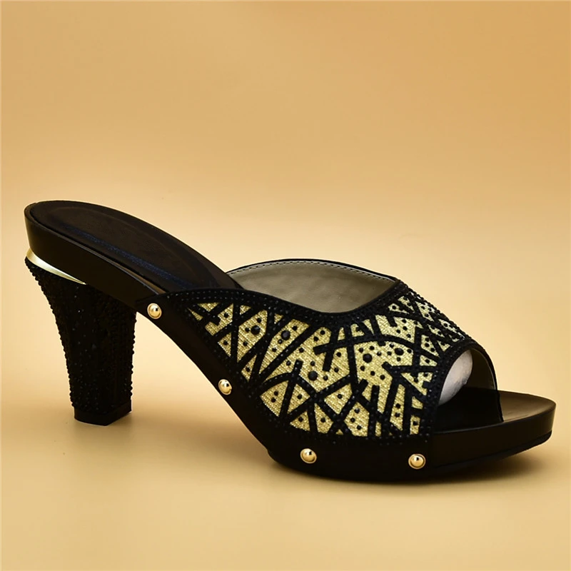 

New Arrival African Ladies Shoes Decorated with Rhinestone Fashion Pumps Women Shoes for Wedding Nigerian Party Pumps High Heels