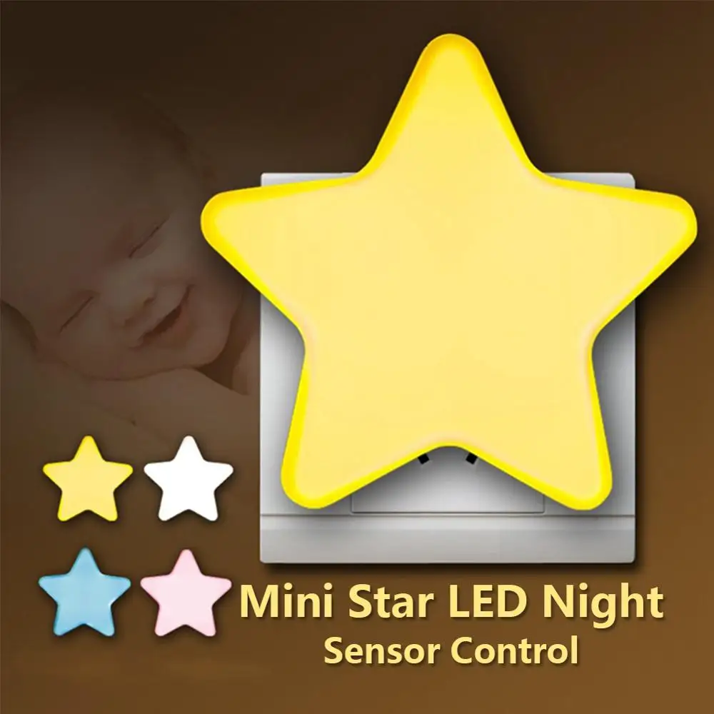 

Light Sensor Control Mini Star LED Night Light with EU/US Plug Baby Sleeping Light for Dark Night Children Bedroom Bedside Lamp